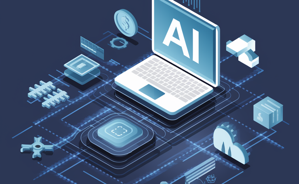 Laptop displaying AI automation tools for small businesses in 2025